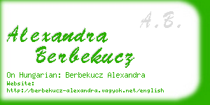 alexandra berbekucz business card